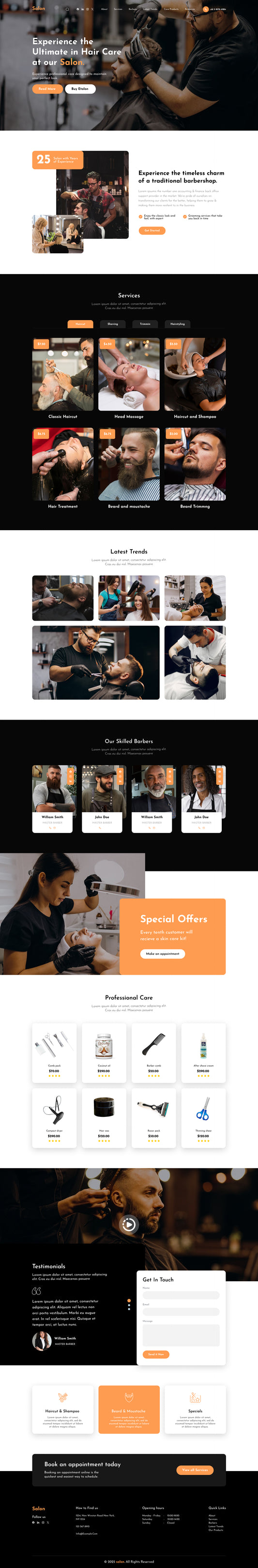 Barber Shop WordPress Theme