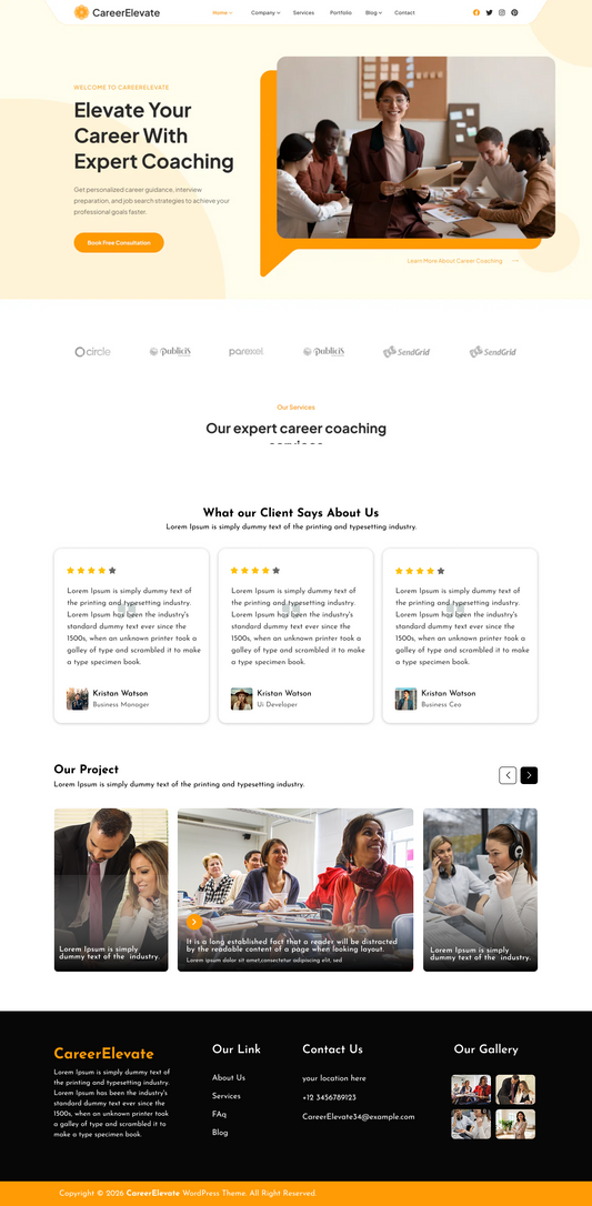 Free Career Development WordPress Theme 