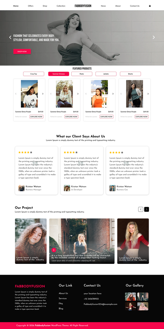 Free Fashion Store WordPress Theme