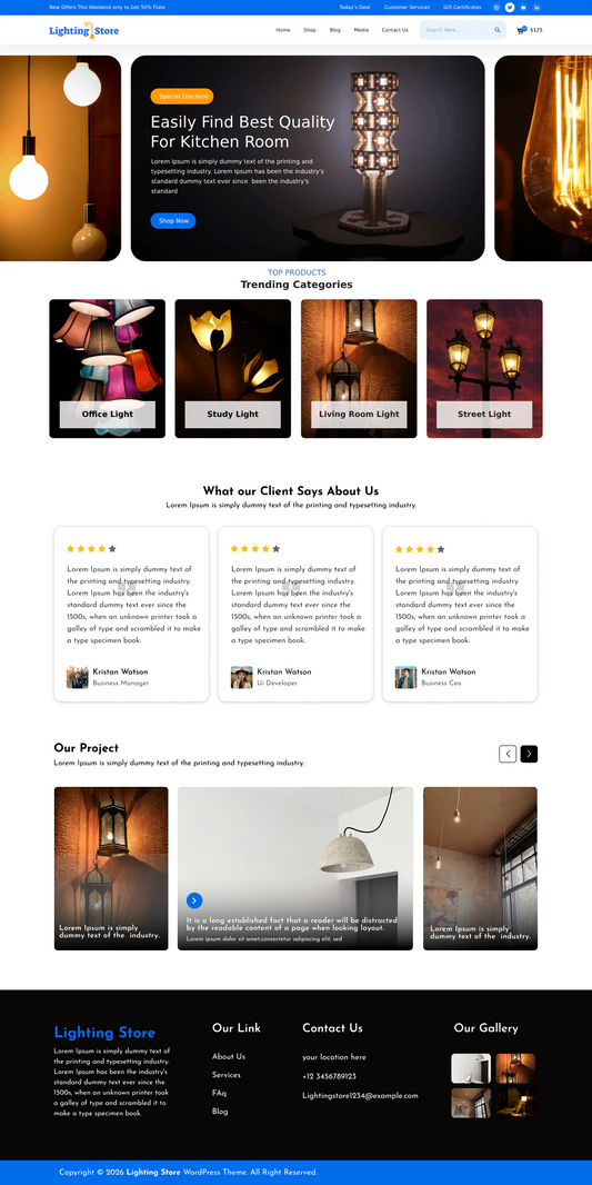 Free Lighting WordPress Theme