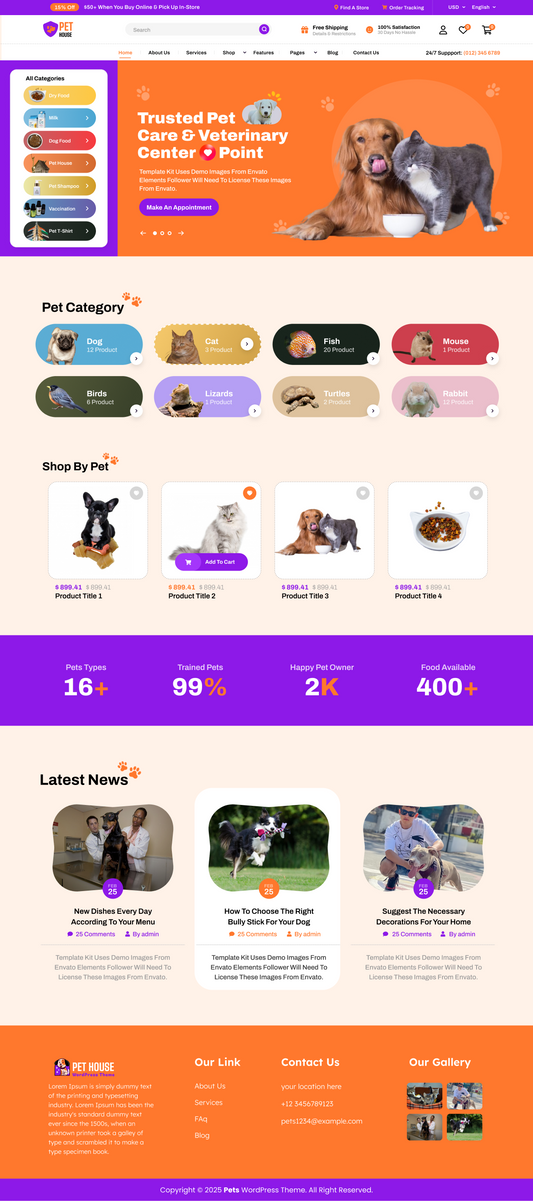 Free Pet Shop WordPress Theme