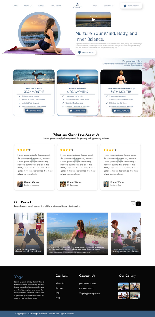 Free Wellness Center WordPress Theme 