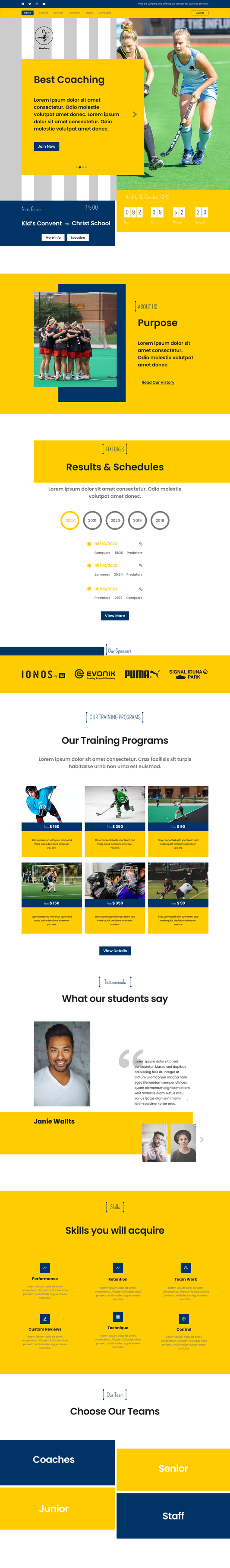 Hockey WordPress Theme