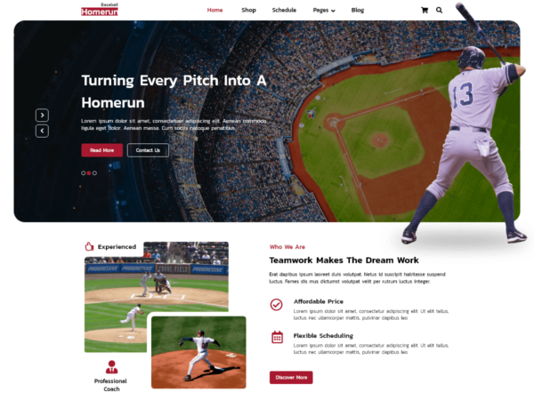 Free Baseball WordPress Theme