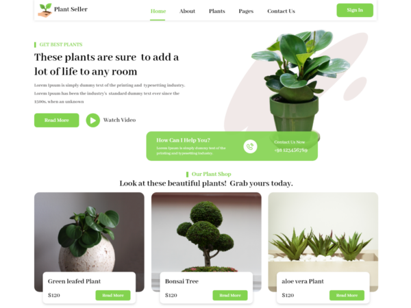 Free Plant Shop WordPress Theme